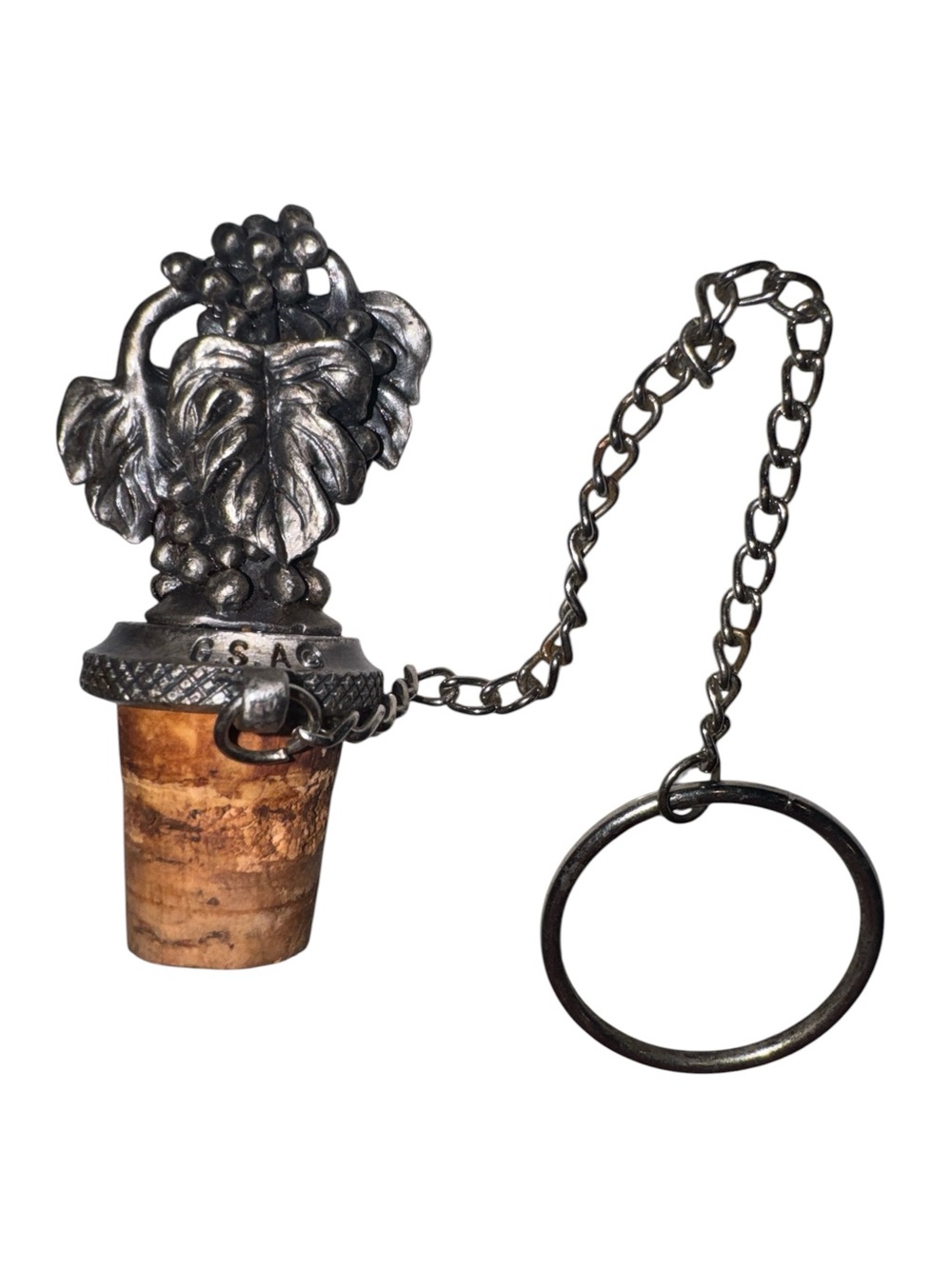 Vintage pewter wine bottle stopper